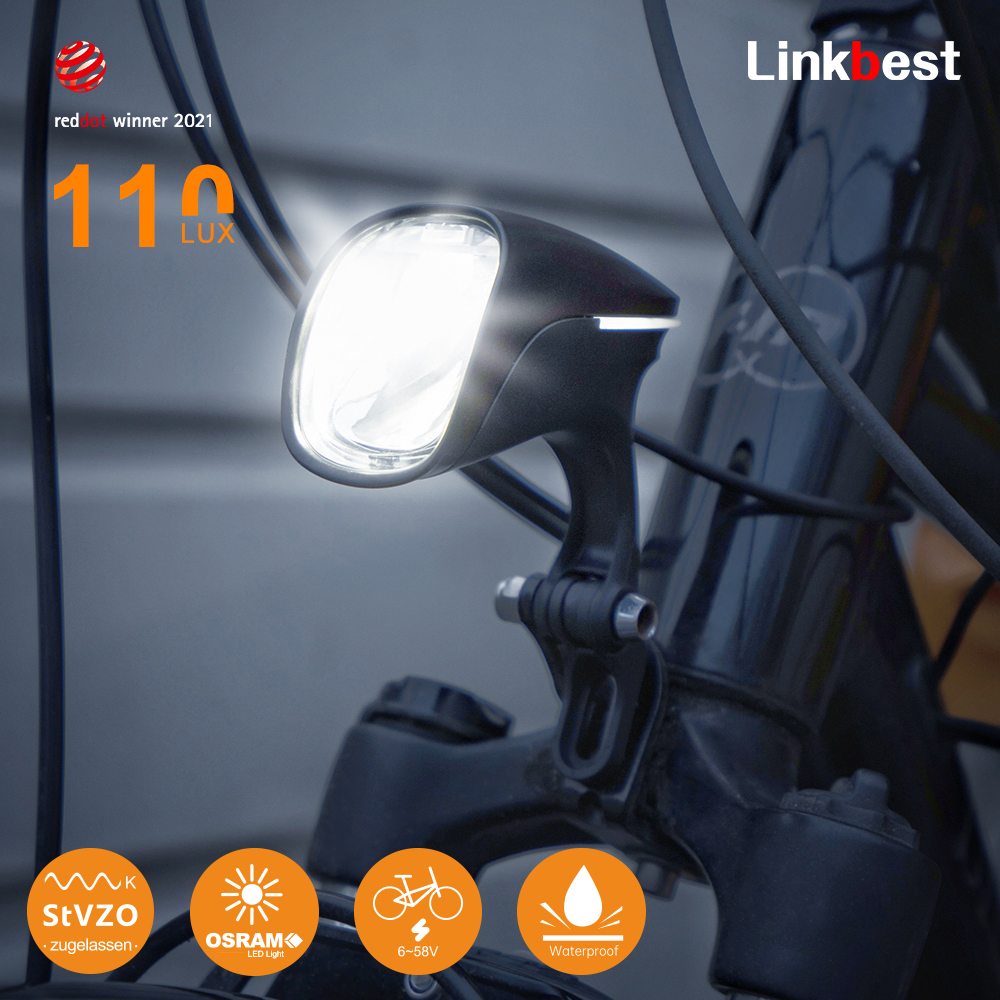 Bike Dynamo Light - Linkbest-LED Bicycle Headlight, Electric Light, Waterproof,