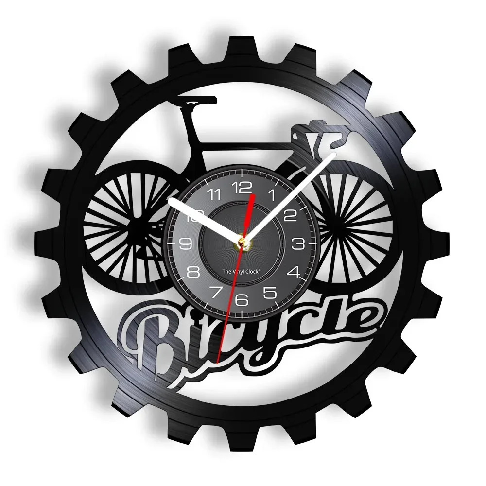 Cycling Gear Shop - Bicycle Gear Art Black Vinyl Record