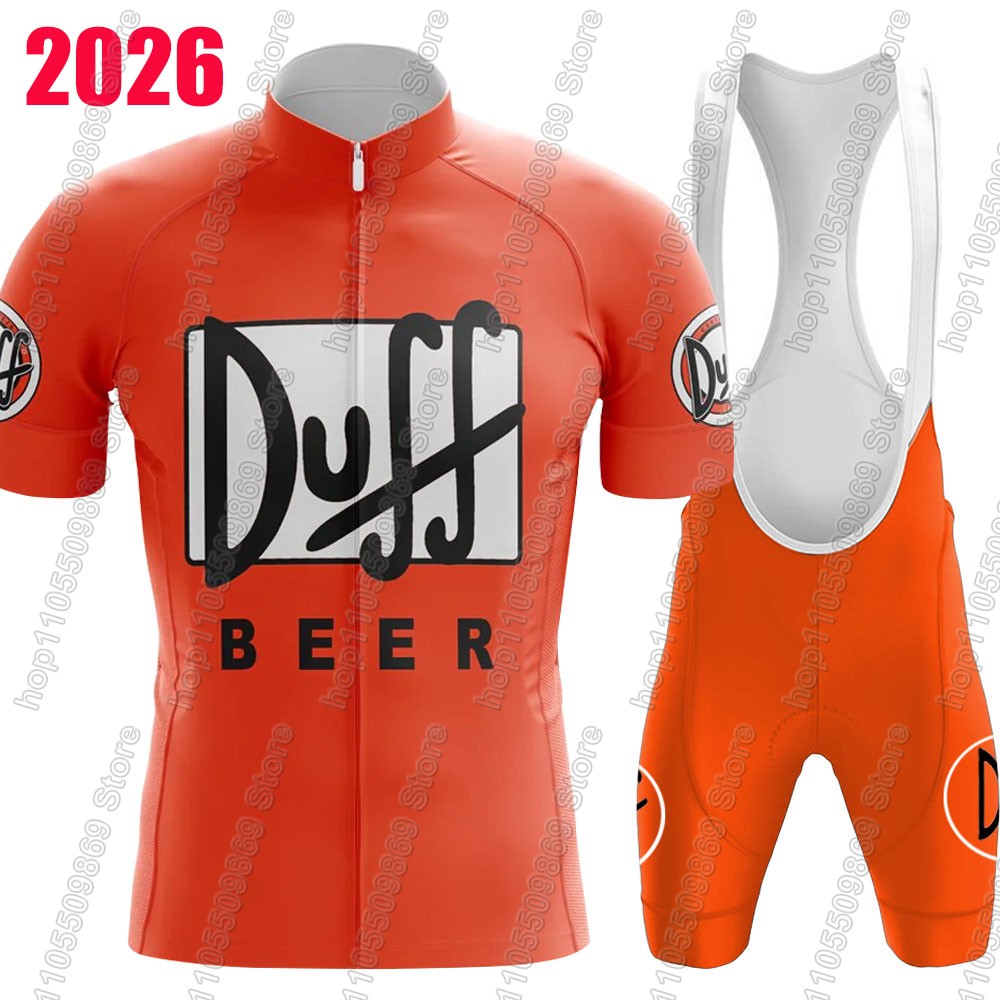 Cycling Bib Shorts - 2026 Duff-Beer Cycling Jersey Set Summer