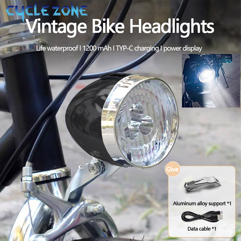Bike Dynamo Light - Retro Bike Headlight Type-C Rechargeable Classic