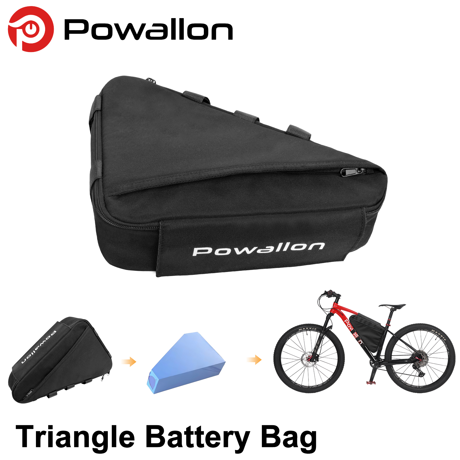 Cycling Gear Organizer Bag - E-Bike Triangle Battery Bag Waterproof Bicycle