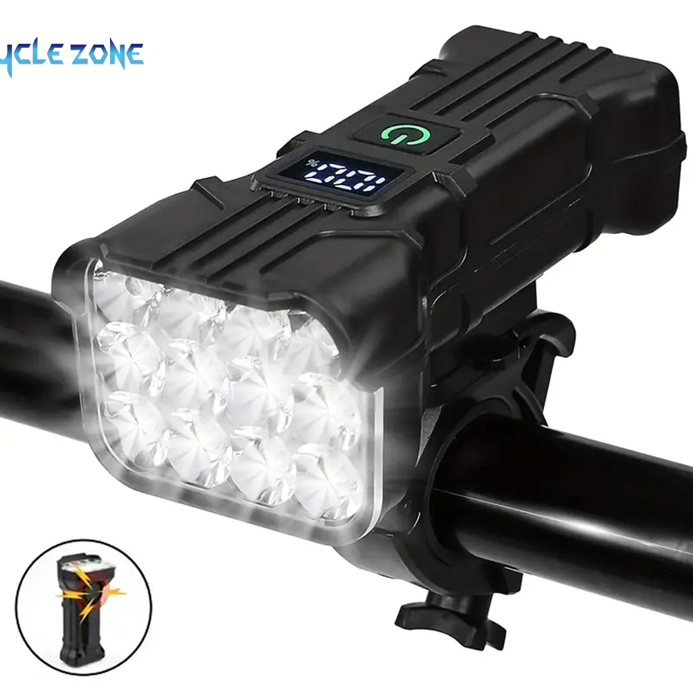 Bike Dynamo Light - 12 LED Bicycle Front Light Rechargeable