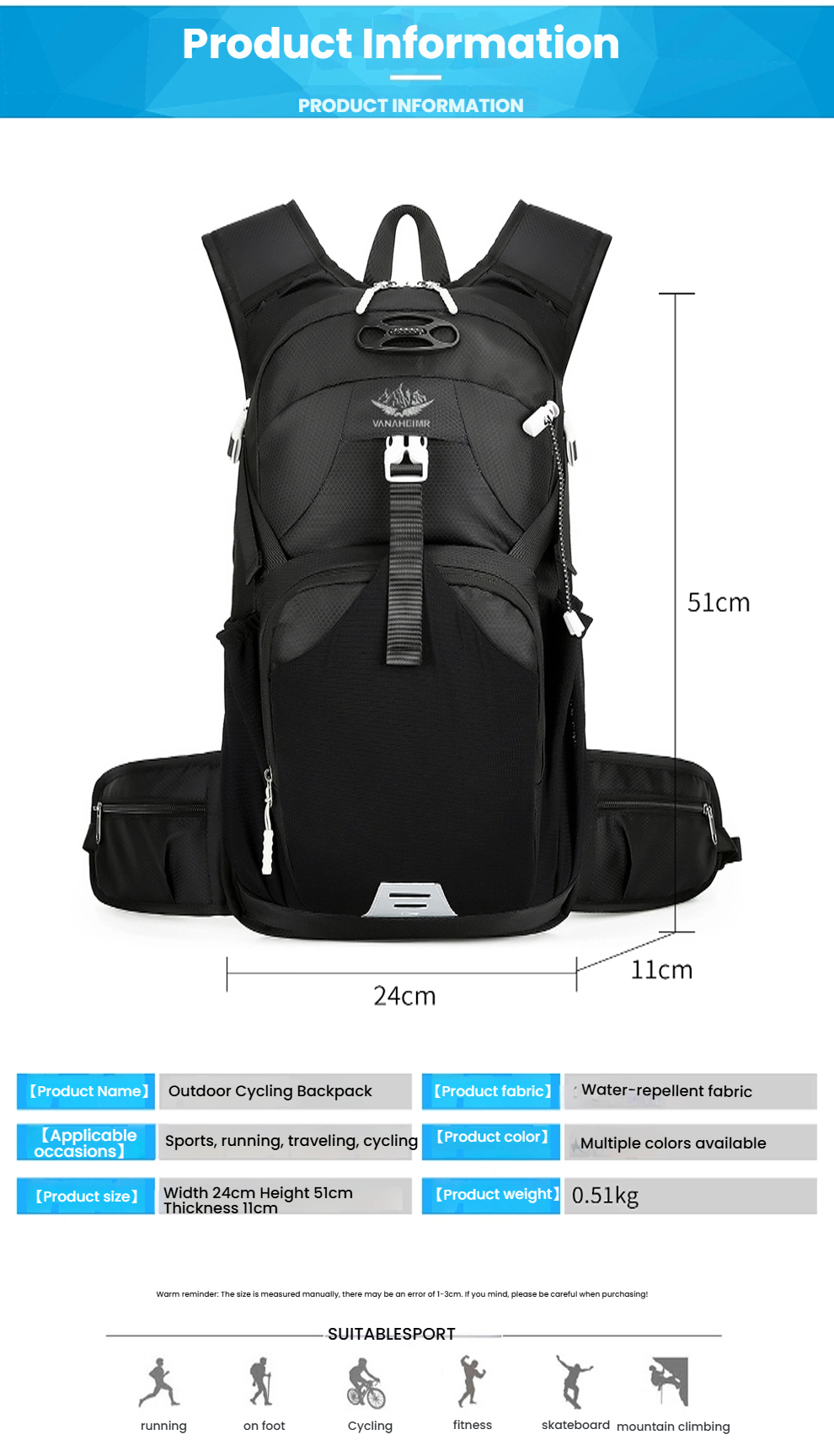 20L Bicycle Cycling Backpack O - Cycling Gear Organizer Bag recension och pris