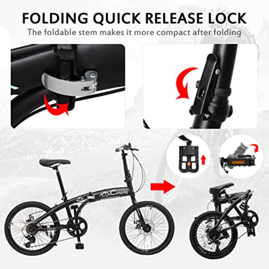 20 Inch Folding Bike 7 Speed F - Carbon Bike Frame recension och pris