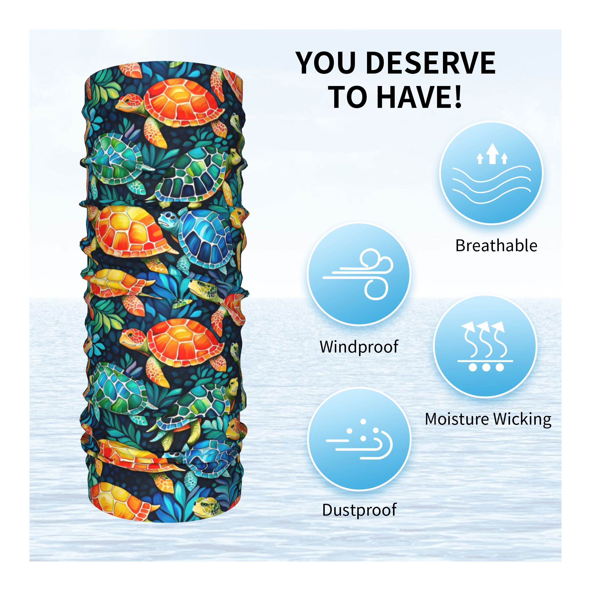 Custom Funny Colorful Sea Turt - Cycling Headwear recension och pris