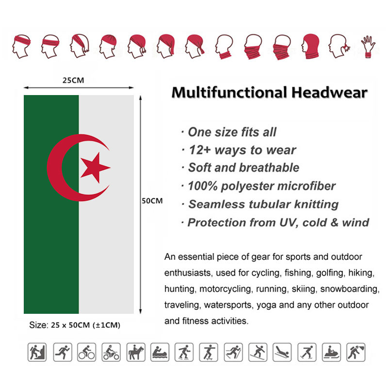 Algeria Flag Printed Bandana H - Cycling Headwear recension och pris