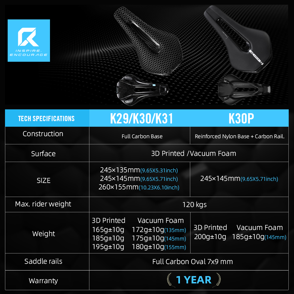 RYET 3D Printed Full Carbon Bi - Carbon Fiber Saddle recension och pris