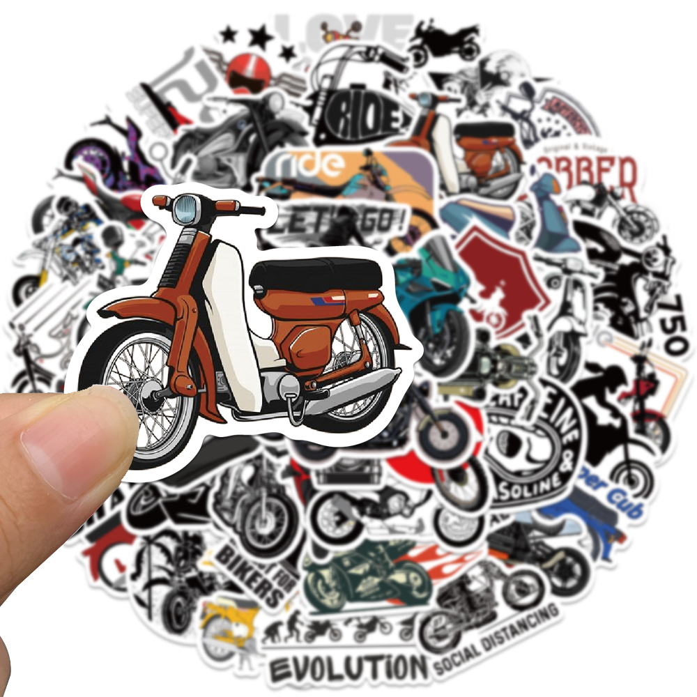50pcs Retro Motorcycle Sticker - Bicycle Helmet recension och pris