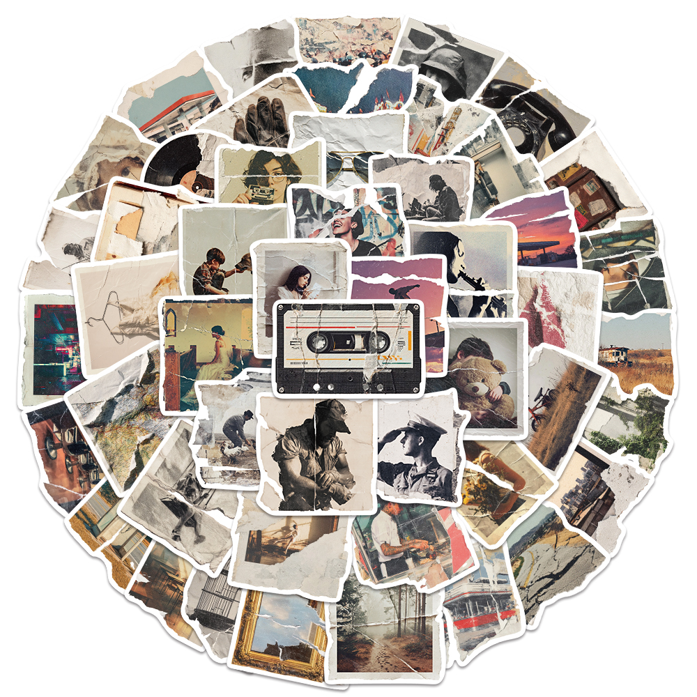 50pcs Torn Photo Sticker Creat - Bicycle Helmet recension och pris