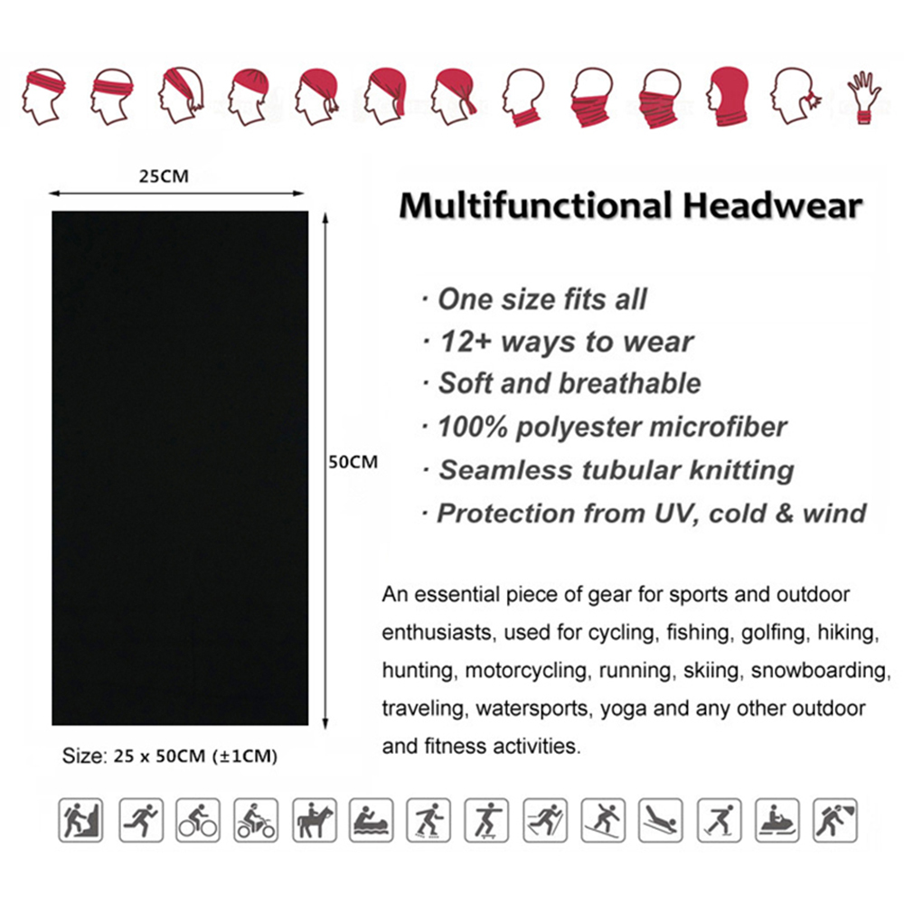 Seamless Solid Color Bandanas  - Cycling Headwear recension och pris