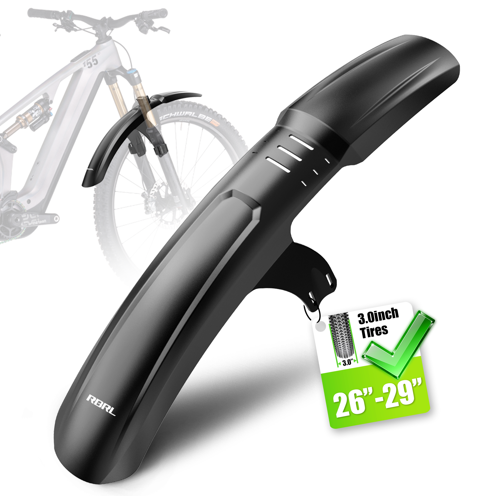 RBRL MTB Front Mudguard Velcro - Bike Fender Set recension och pris