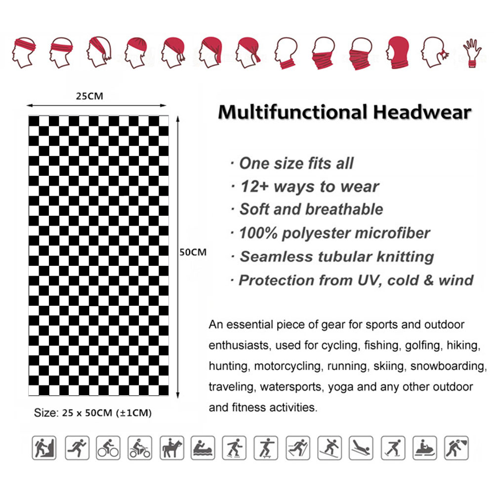Checkered Ska Printed Headband - Cycling Headwear recension och pris